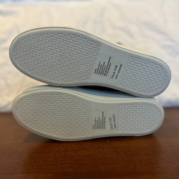 (Never Used) Black Platform Booties with Leopard Print Faux Fur Lining - Picture 8 of 10